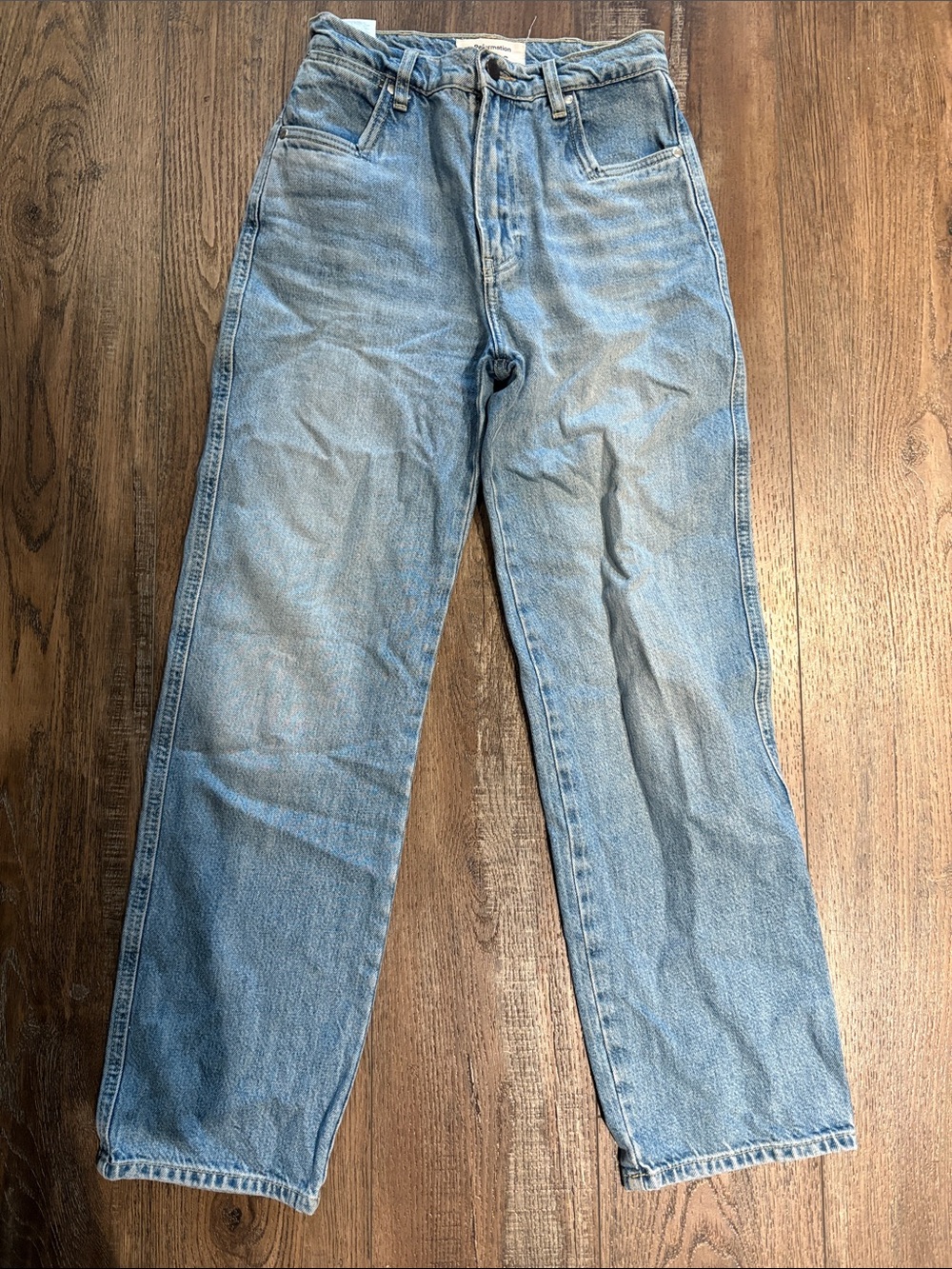 Light Blue Reformation Straight-Leg Jeans